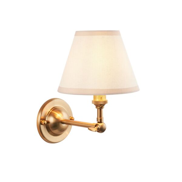 Endon Lighting - Dome Wing & Ivy 16cm - 115635 - Aged Brass Vintage White Wall Light