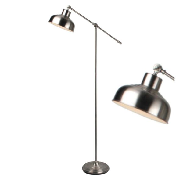 Satin Nickel Lever Arm Floor Lamp