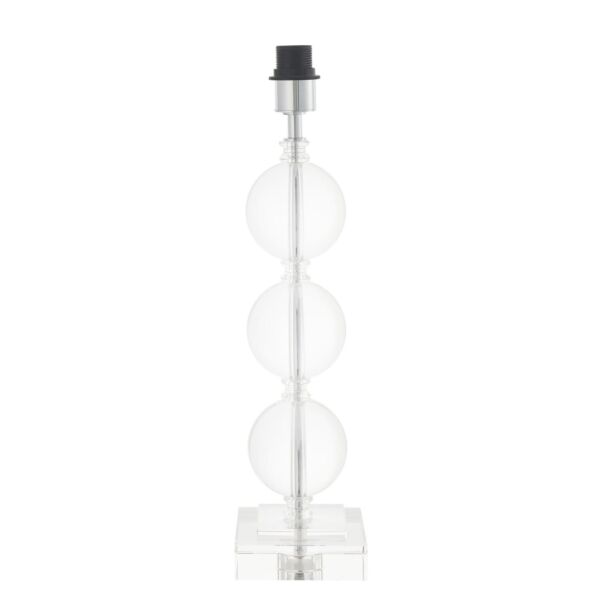 Stack - Clear Crystal Glass Chrome 3 Ball Base Only Table Lamp