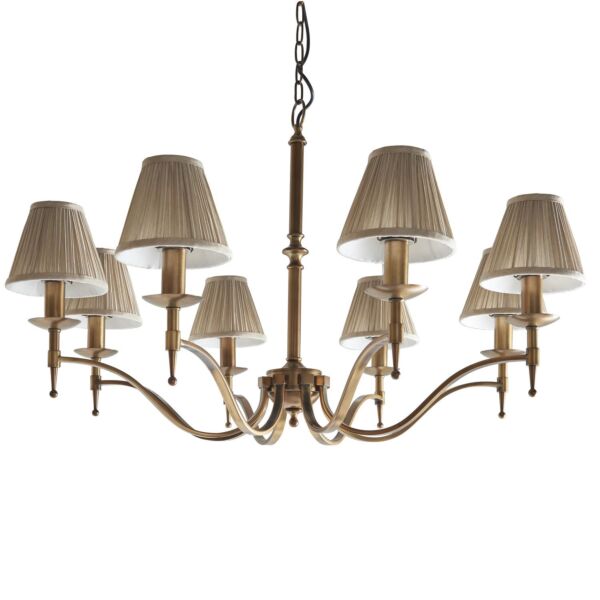 Interiors 1900 - Stanford - 63629 - Antique Brass Beige 8 Light Chandelier