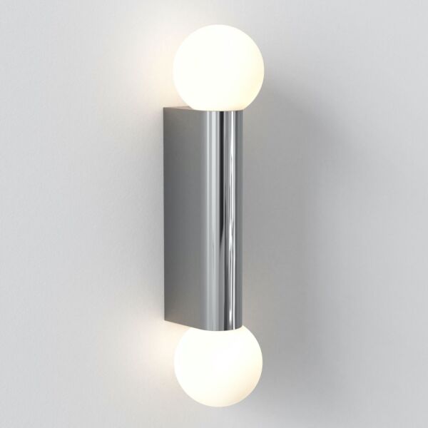 Astro Lighting - Ortona - 1459002 - Chrome Opal Glass 2 Light IP44 Bathroom Wall Light