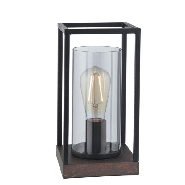 Francine - Sand Black Tinted Glass Table Lamp