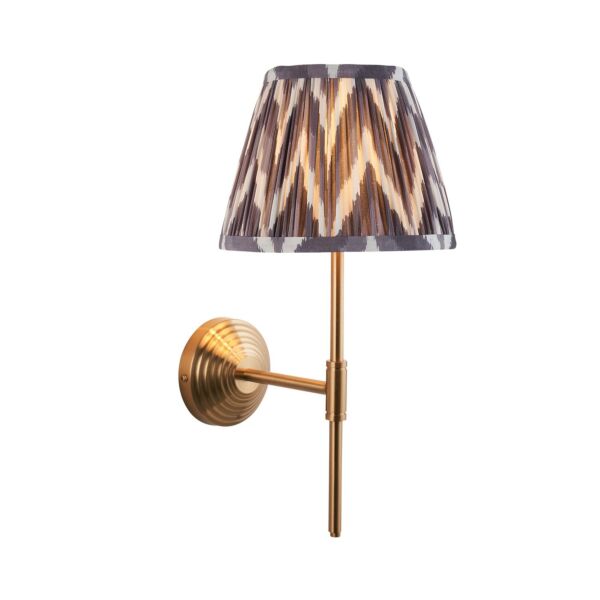 Endon Lighting - Obelisk T Bar & Zigzag 20cm - 116013 - Aged Brass Grey Wall Light