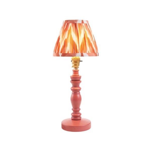 Endon Lighting - Bibury & Zigzag 16cm - 115911 - Pink Aged Brass Orange Table Lamp With Shade