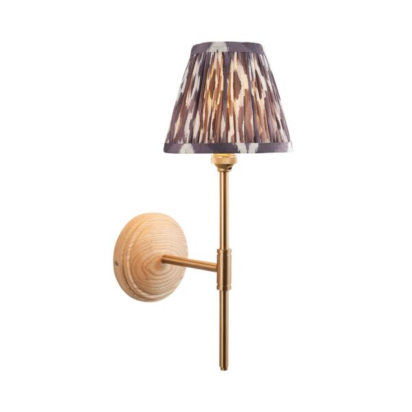 Endon Lighting - Wood T Bar & Ikat 16cm - 115832 - Ash Wood Grey Wall Light