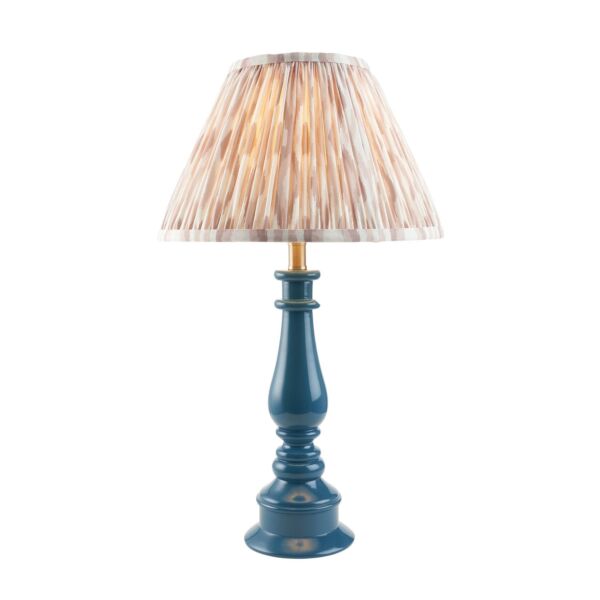 Endon Lighting - Myrtle & Ikat 30cm - 114945 - Blue Warm Brass Neutral Table Lamp With Shade