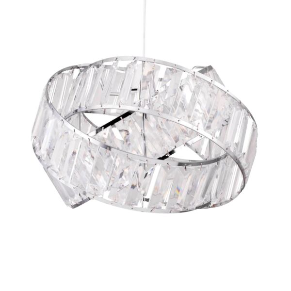 Clear Jewelled Layered Twist Ceiling Light Shade