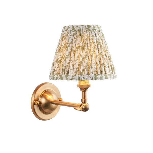 Endon Lighting - Dome Wing & Leaf 16cm - 115625 - Aged Brass Green Wall Light
