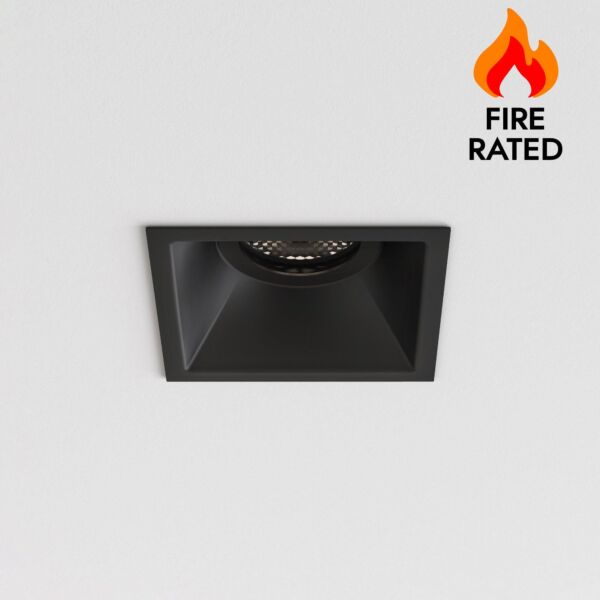 Astro Lighting - Minima Square Fixed 1249039 - IP65 Fire Rated Matt Black Downlight/Recessed