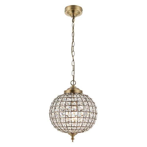 Endon Lighting - Tanaro - EH-TANARO-AB - Antique Brass Clear Glass Ceiling Pendant Light