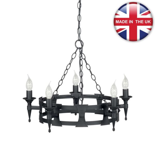 Elstead - Saxon SAX5-BLK Chandelier