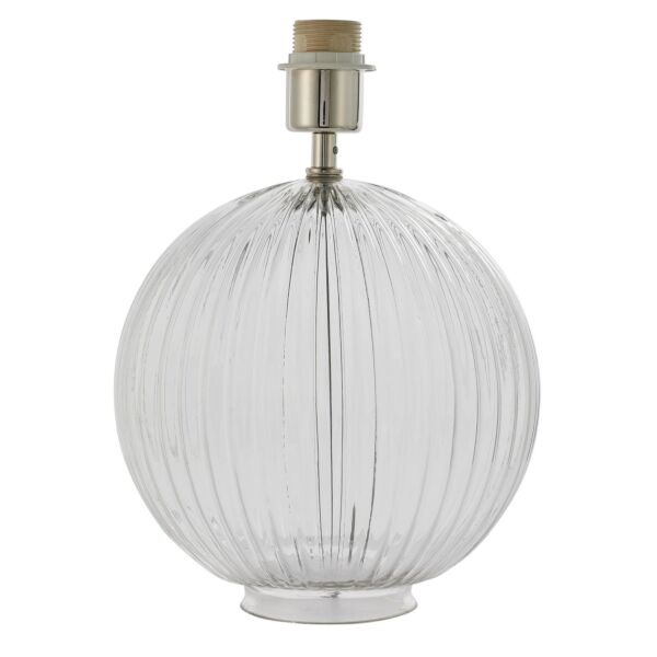 Endon Lighting - Jemma - 81896 - Clear Ribbed Glass Satin Nickel Base Only Table Lamp