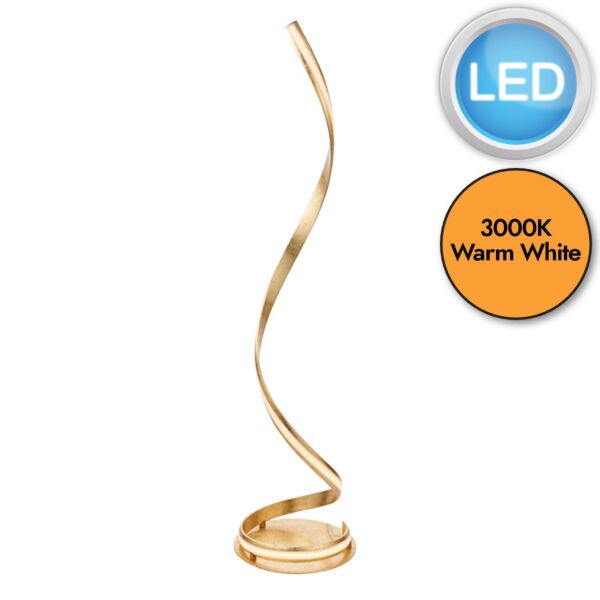 Endon Lighting - Aria - 95841 - LED Gold Leaf White Floor Lamp