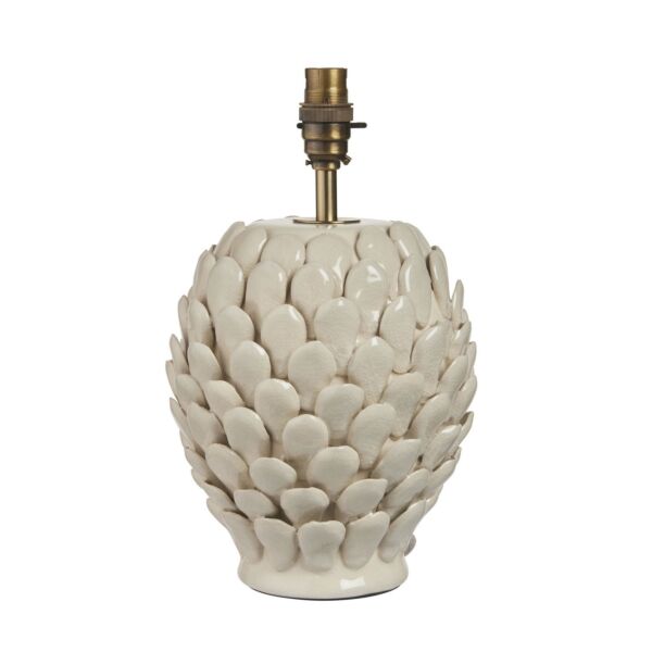 Endon Lighting - Layered Leaf - 111249 - Cream Crackle Aged Brass Ceramic Base Only Table Lamp