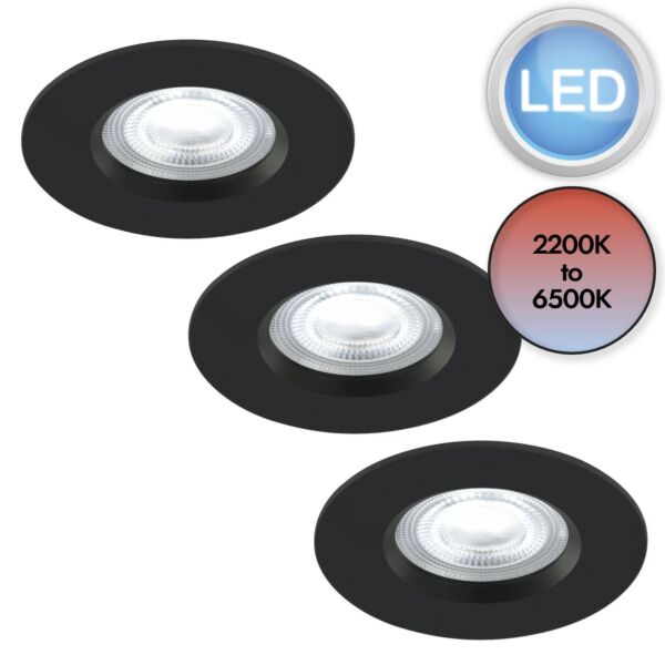 Nordlux - Don Smart 3-Kit - 2210500003 - LED Black IP65 Bathroom Recessed Ceiling Downlight