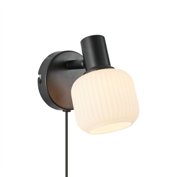 Nordlux - Milford - 2412631003 - Black Opal Glass Plug In Spotlight