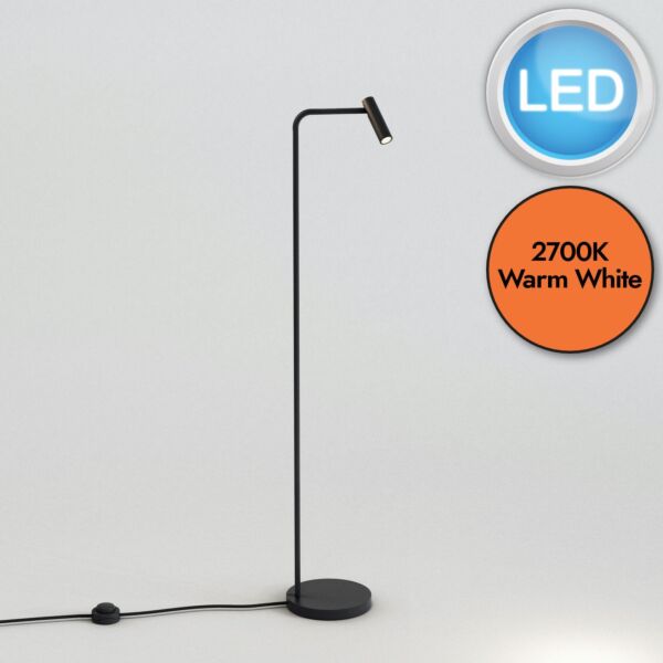 Astro Lighting - Enna - 1058003 - LED Black Floor Reading Lamp