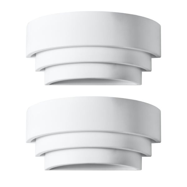 Set of 2 Marini - White E14 Plaster Wall Lights