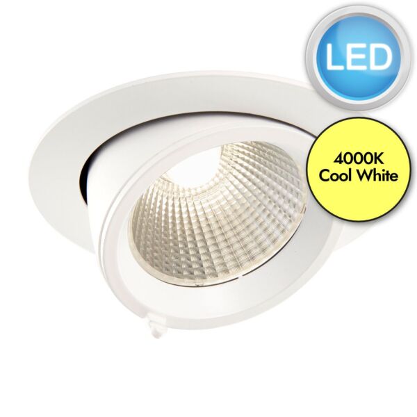 Saxby Lighting - Axial - 78540 - LED White Clear Glass 30W 4000k 140mm Dia Recessed Ceiling Downlight