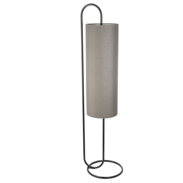 Simba - Matt Black Floor Lamp with Grey Shade