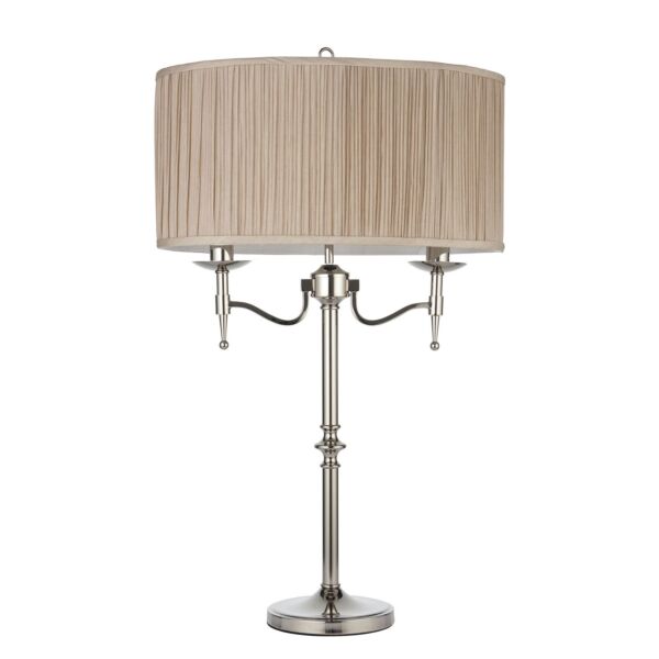 Interiors 1900 - Stanford - 63650 - Nickel Beige 2 Light Table Lamp With Shade