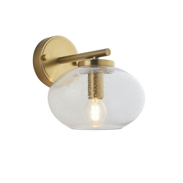 Endon Lighting - Jacob - 118509 - Warm Brass Clear Bubbled Glass Flush Ceiling Light
