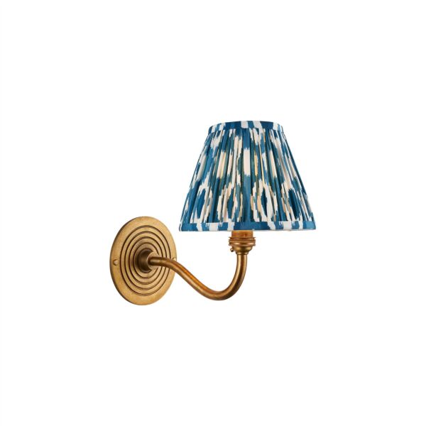 Endon Lighting - Ripple Curve - 114098 - Antique Brass Blue Wall Light