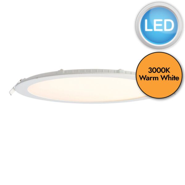 Saxby Lighting - SirioDISC - 73813 - LED White Frosted IP44 24w 3000k 298mm Dia Recessed Ceiling Downlight