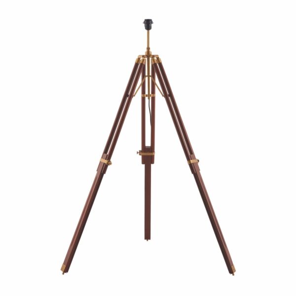 Endon Lighting - Tripod - EH-TRIPOD-FLDW - Wood Solid Brass Base Only Floor Lamp