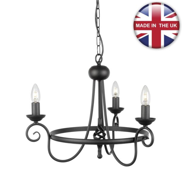 Elstead - Harlech HR3A-BLACK Chandelier