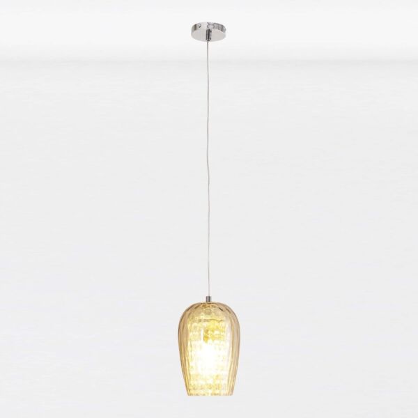 Dimpled Glass and Jewelled Pendant Light