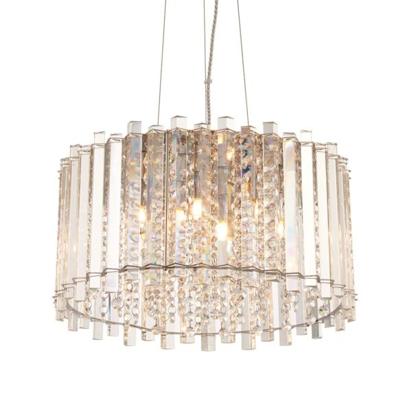 Endon Lighting - Hanna - 78699 - Clear Crystal Glass Chrome 5 Light Ceiling Pendant Light