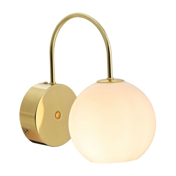 Nordlux - Franca - 2312561035 - Brass White Glass Plug In Wall Light