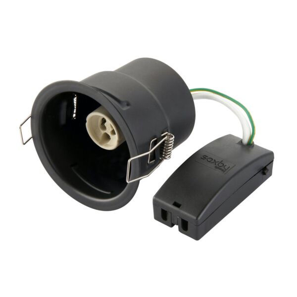 Saxby Lighting - Saxby ShieldONE 75 - 109806 - Black IP65 Bathroom Recessed Fire Rated Ceiling Downlight