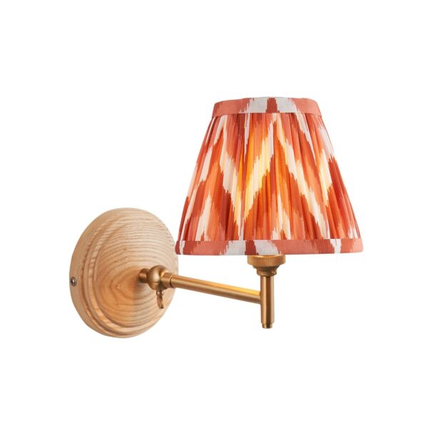 Endon Lighting - Wood Fold & Zigzag 16cm - 115863 - Ash Wood Orange Wall Light