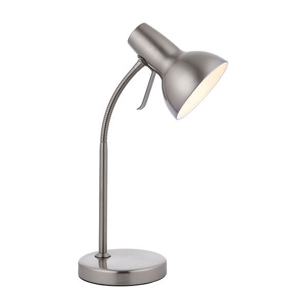 Endon Lighting - Amalfi - 76645 - Satin Nickel White USB Power Output Task Table Lamp