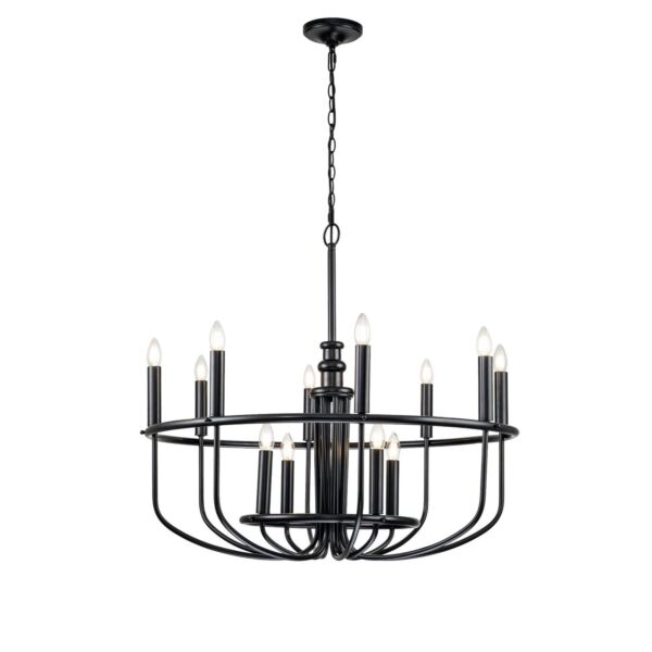 Kichler Lighting - Capitol Hill - KL-CAPITOL-HILL12-BLK - Black 12 Light Chandelier