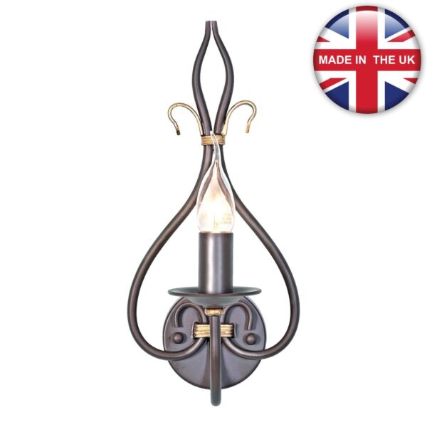 Elstead Lighting - Windermere - WM1 - Rustic Brown Gold Wall Light