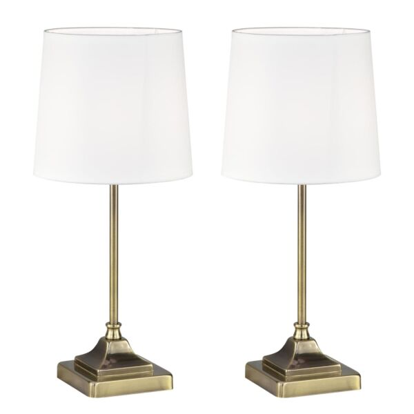 Set of 2 Aldersley - Antique Brass Lamps