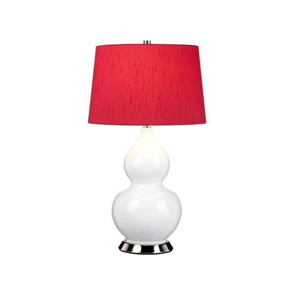 Elstead Lighting - Isla - ISLA-PN-TL-RED - White Nickel Red Ceramic Table Lamp With Shade