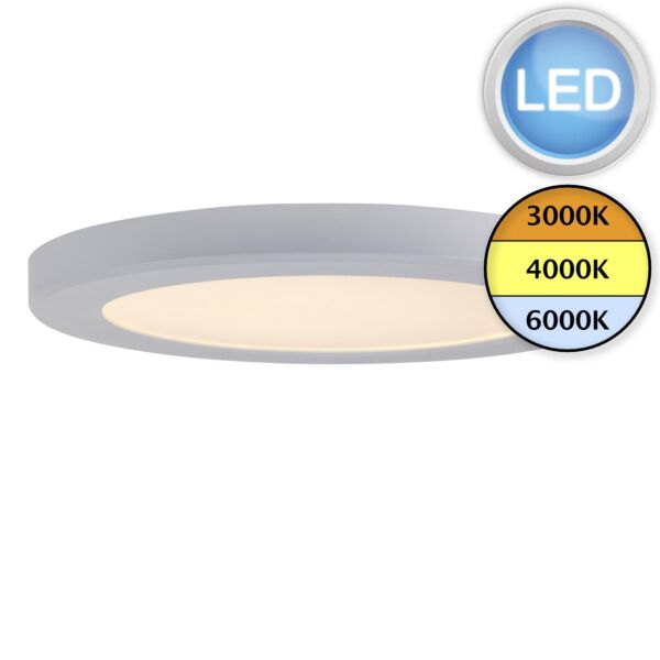 Saxby Lighting - StratusDISC adjustable CCT - 108743 - LED White IP44 Bathroom Ceiling Flush Light