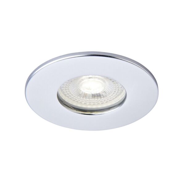 Saxby Lighting - Saxby ShieldONE 65 - 109807 & 113285 - Silver IP65 Fixed Bathroom Recessed Fire Rated Ceiling Downlight