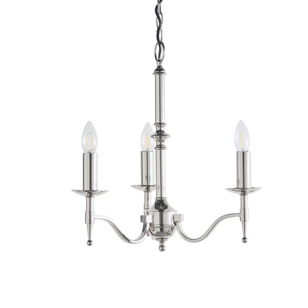 Interiors 1900 - Stanford - CA1P3N - Nickel 3 Light Chandelier