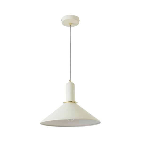 Corben - Matt White Ceiling Pendant with Brushed Gold Detail