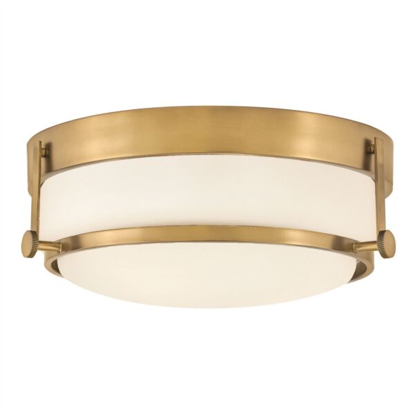 Hinkley Lighting - Harper - HK-HARPER-F-HB - Heritage Brass Opal Glass 3 Light Flush Ceiling Light