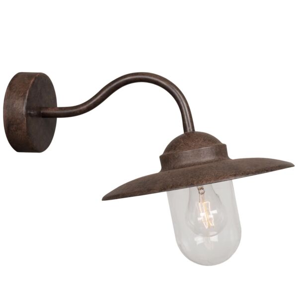 Nordlux - Luxembourg - 22671009 - Rustic Brown Clear Glass IP54 Outdoor Wall Light