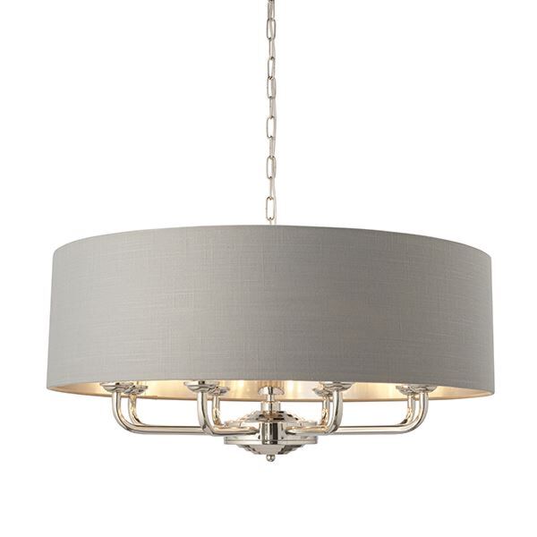 Endon Lighting - Highclere - 94415 - Nickel Charcoal 8 Light Ceiling Pendant Light