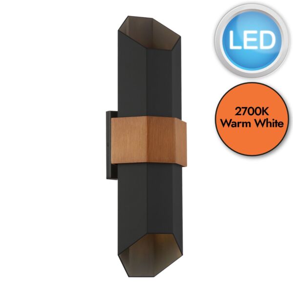 Quoizel Lighting - Chasm - QZ-CHASM-L-BKW - LED Black Wood Effect 2 Light IP44 Outdoor Wall Light