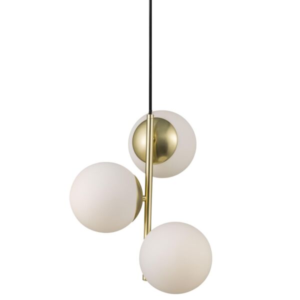 Nordlux - Lilly - 48603035 - Brass Opal Glass 3 Light Ceiling Pendant Light