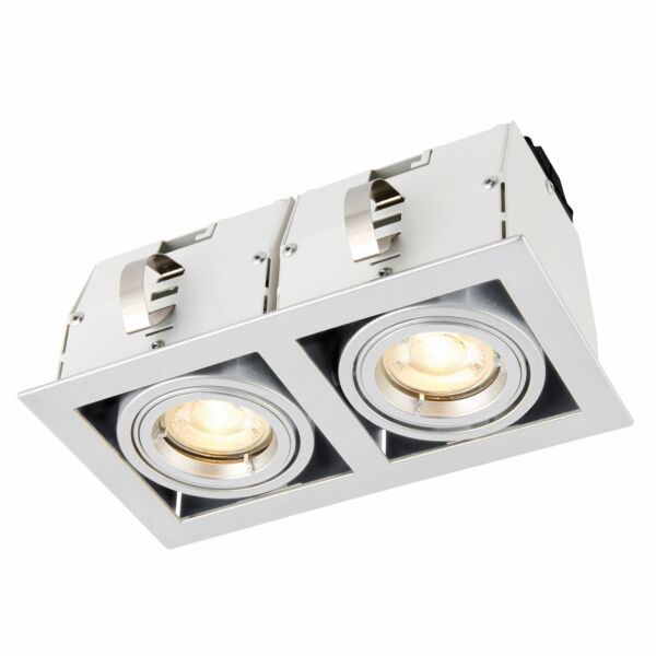 Saxby Lighting - Garrix - 78536 - White Silver 2 Light Recessed Ceiling Downlight